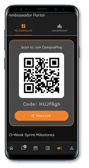 The Campus Plug ambassador dashboard